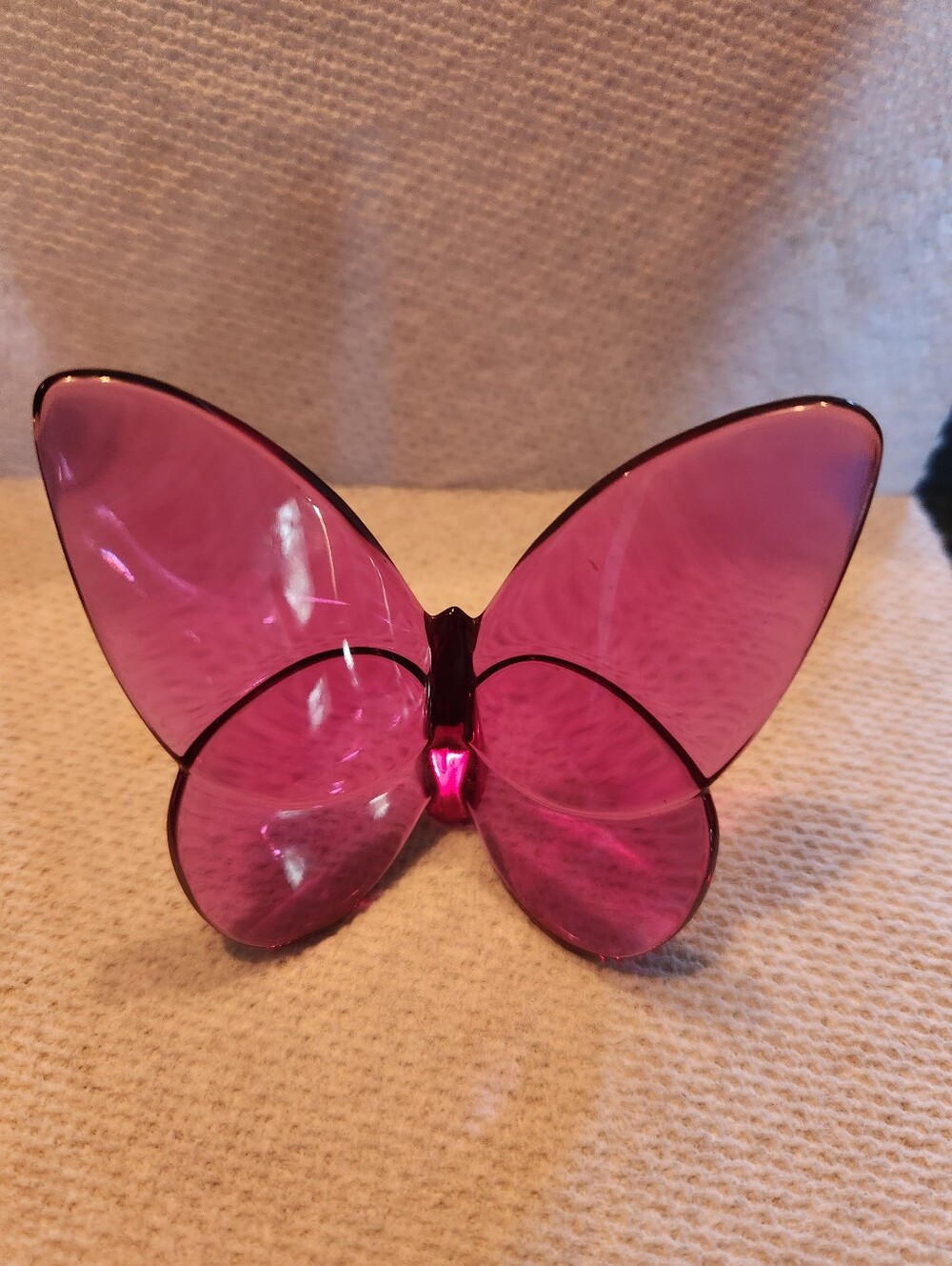 Baccarat Peony Pink Lucky Butterfly Crystal Figurine Papillon"